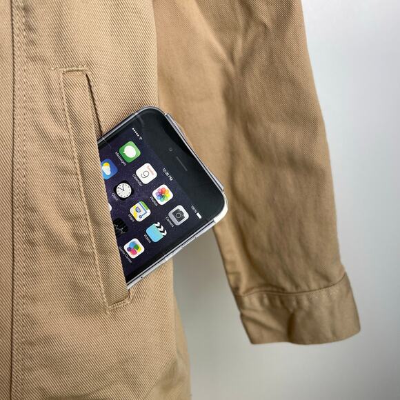 Jessica London Khaki Denim Trucker Jacket Cotton - Picture 5 of 9